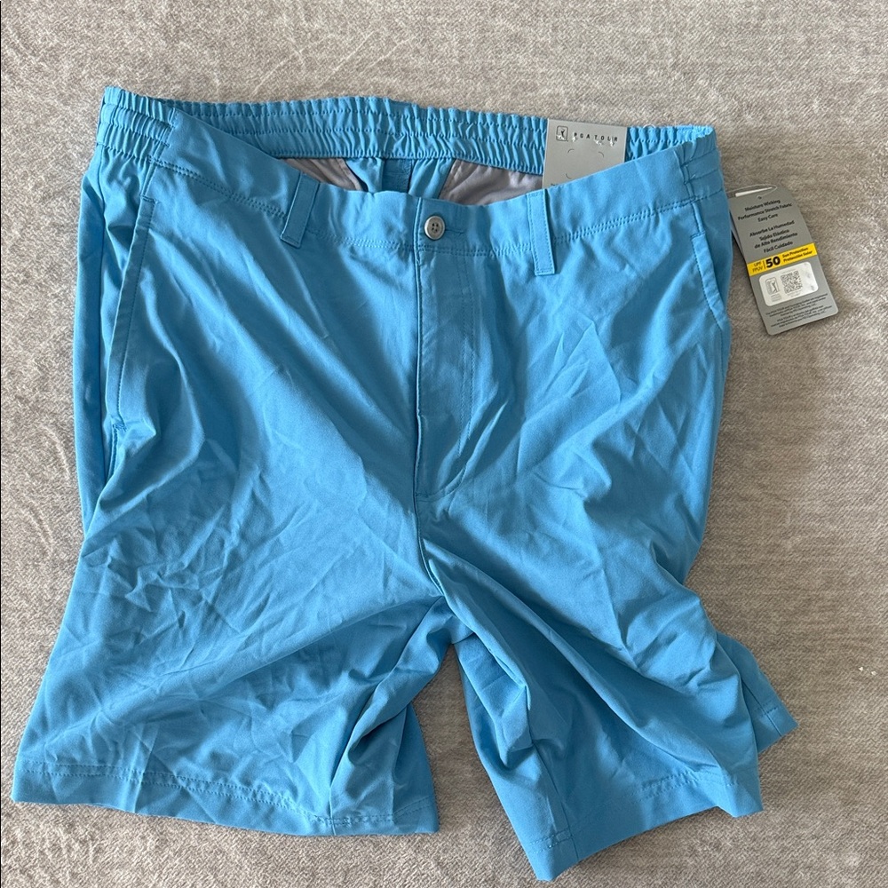 PGA Tour Light Blue Performance Hybrid Shorts